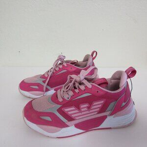 EMPORIO ARMANI EA7 Pink Low Top Lace Up 6 Athletic Sneakers